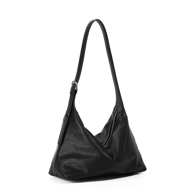 Casual Leather Commuter Shoulder Dumpling Bag