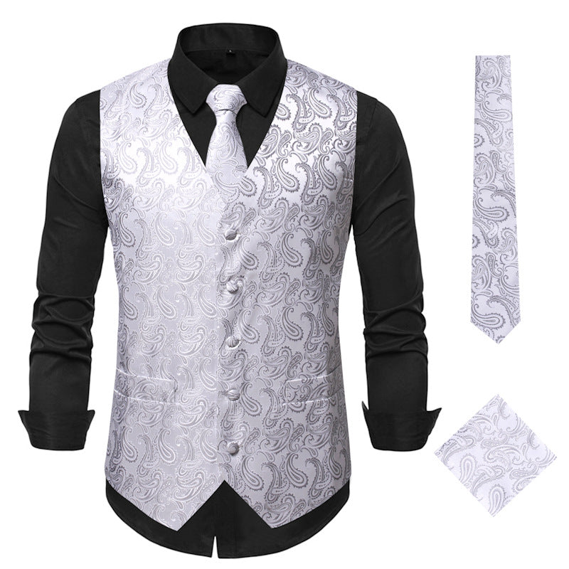 Fashion SUNFLOWER Vest Men's Embroidered Vest European Size Coat