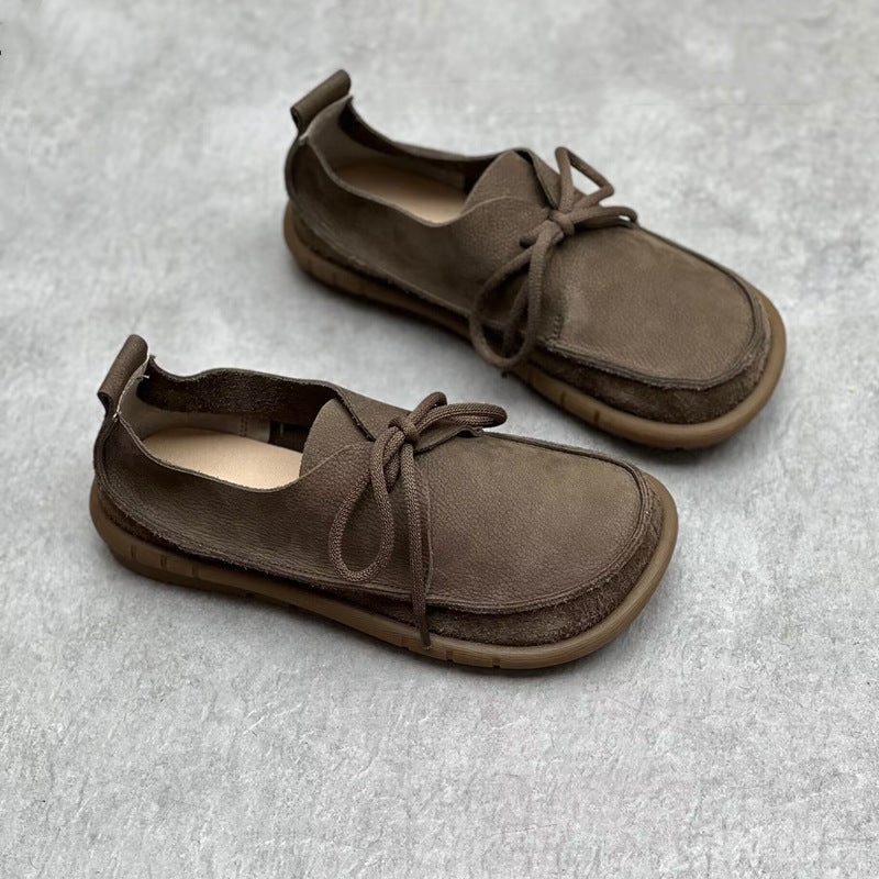 Retro Artistic Versatile Flat Lace-up Shoes For Women