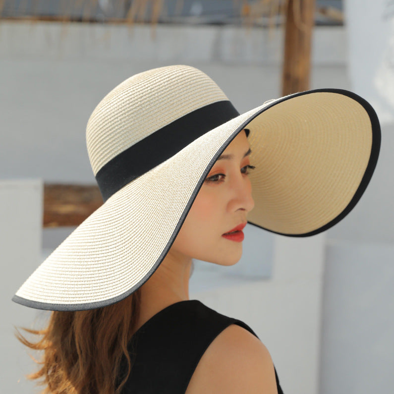 European And American Women's Large Brim Sun Protection Straw Hat