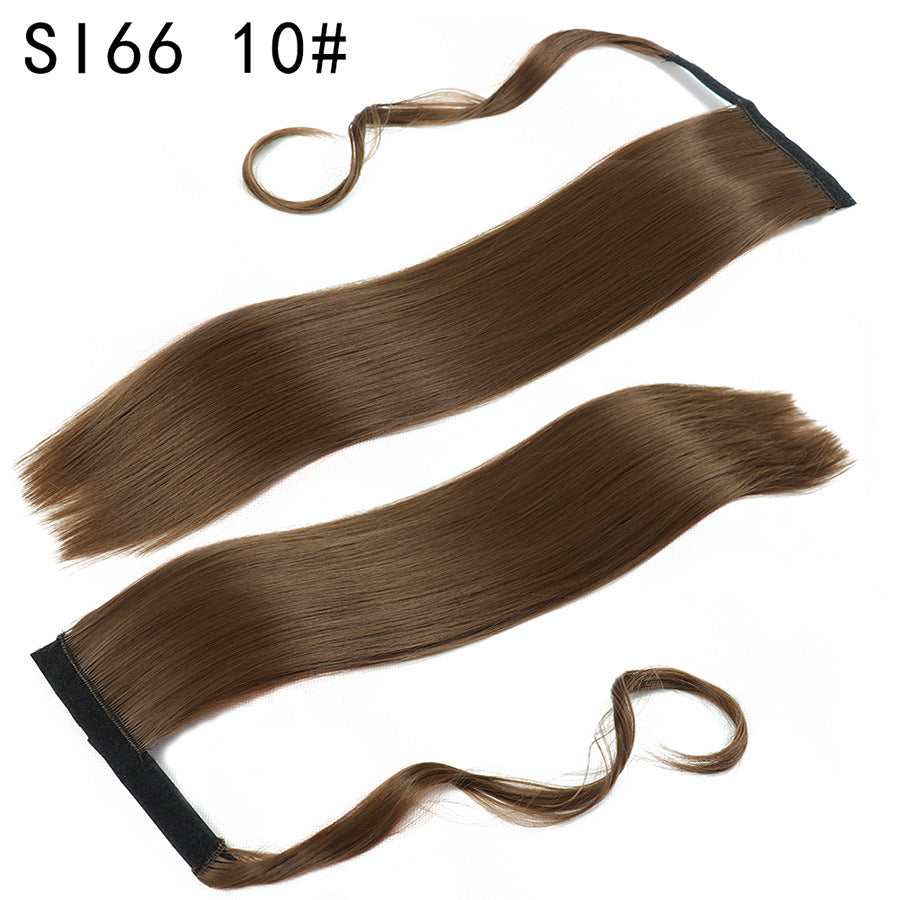 Long Straight Synthetic Wig With Headband For Womens Ponytail
