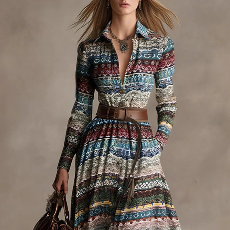 Custom Designed Waist Cinching Maxi Dress