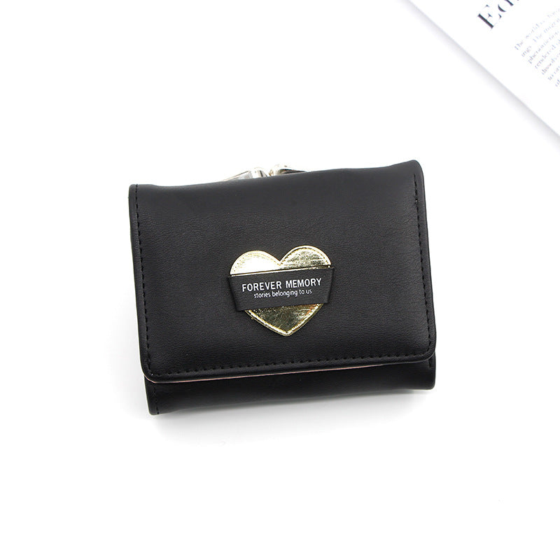 Fashion Women's Short Money Clip Small Three Fold Coin Bag