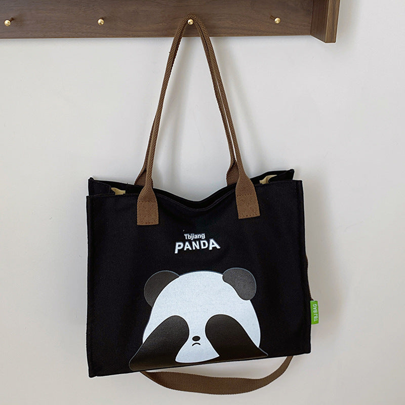 Leisure Commuter Cute Panda Student Handheld Book Bag