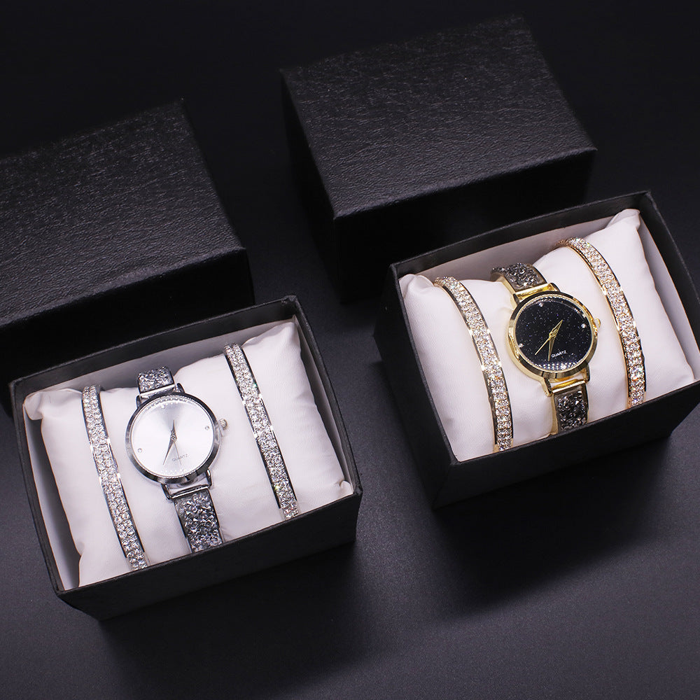 Ladies Watch Gold Bracelet Star Face Quartz