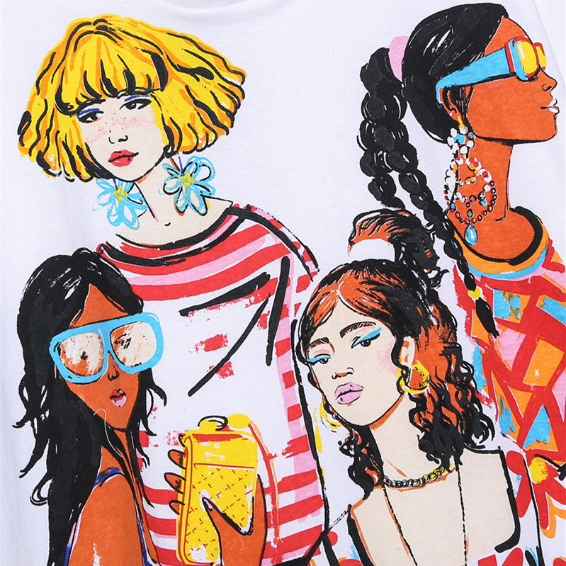New Fashion Short Printed Girls' T-shirt