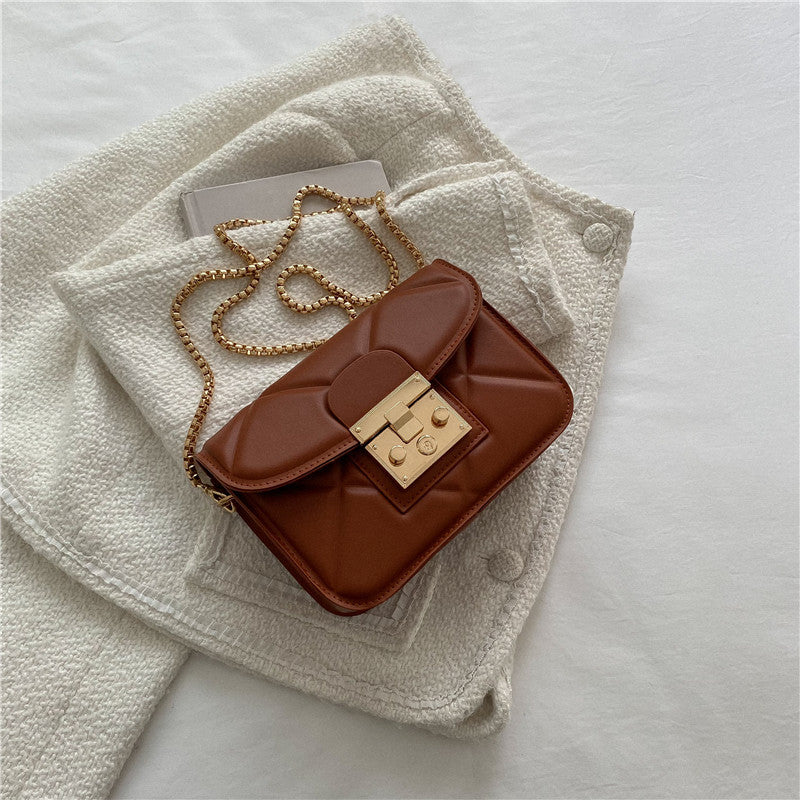 Versatile Chain Crossbody Bag Advanced Texture