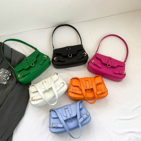 Pure Color Simple Shoulder Messenger Bag Fashion Casual