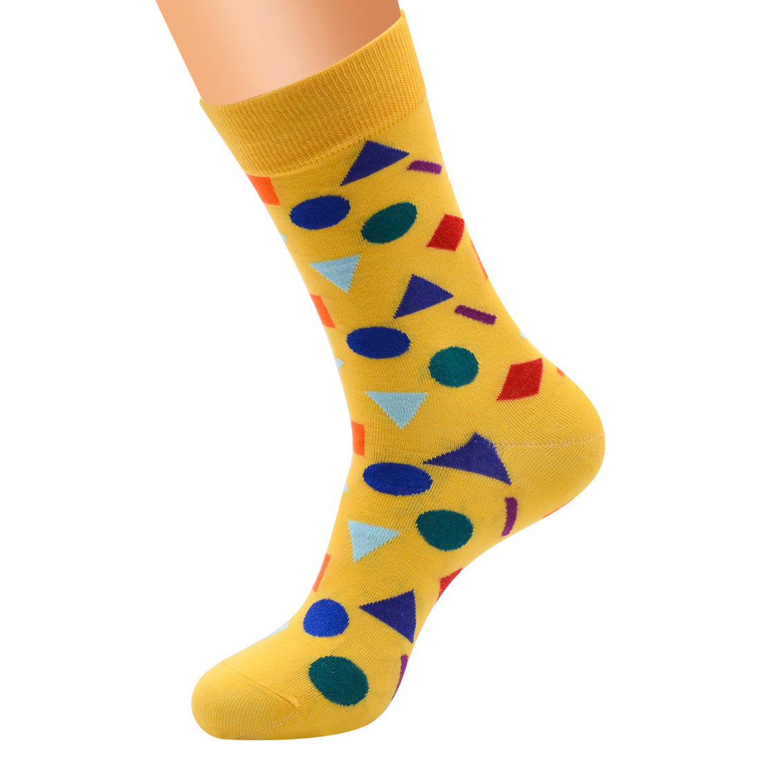 Geometric Contrast Color Personalized Foreign Trade Men's Cotton Long Socks