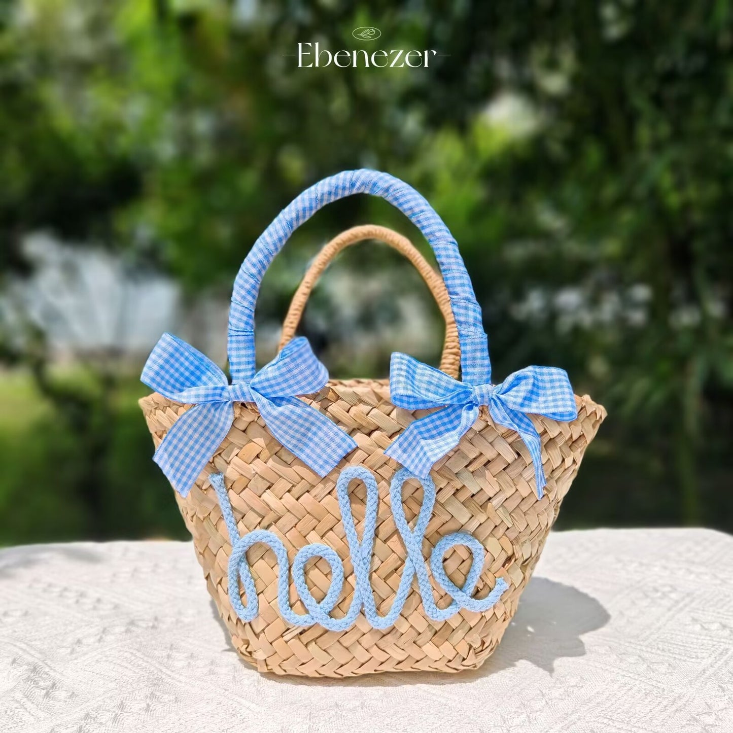 Customized Letter Woven Candy Colored Handbag
