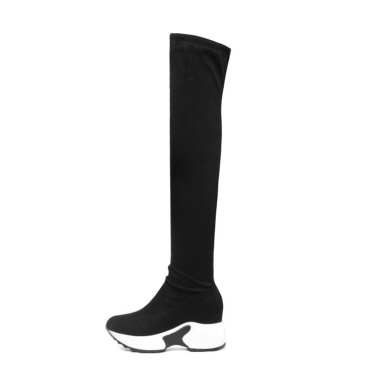 Fashion Women's Thick-soled Stretch Boots With Thin Legs