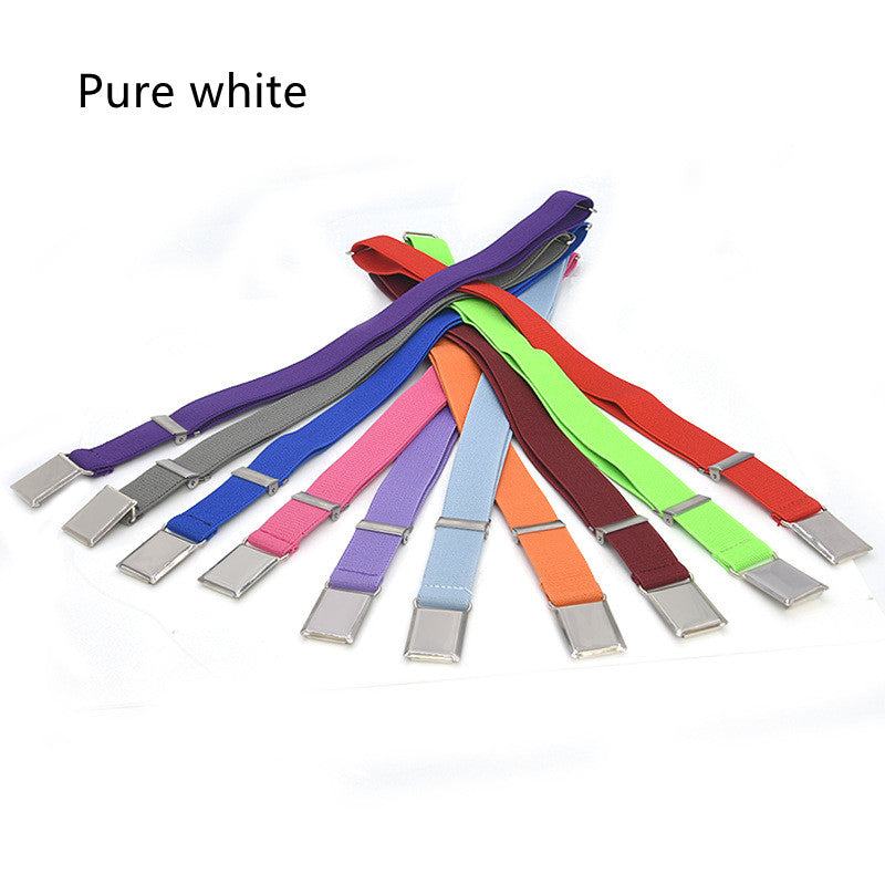 Boys And Girls Elastic Band Monochrome Pants Belt