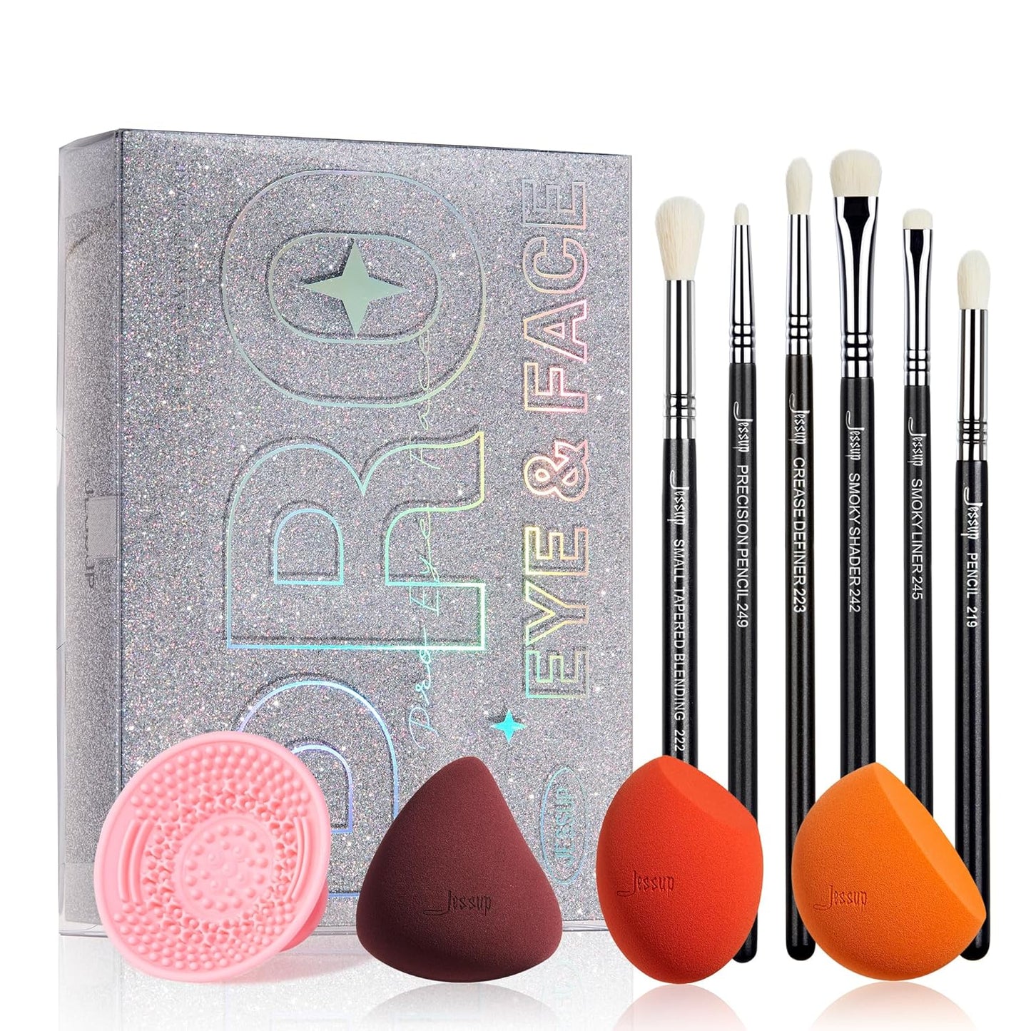 Jessup Abgewinkeltes Eyeliner Pinsel Set, 3-Teilig Pro Precision Eyelinerpinsel Fein Geflügelte Ultradünne Schräge Gel Makeup Pinsel Für Flüssigen Eyeliner Schwarz T345