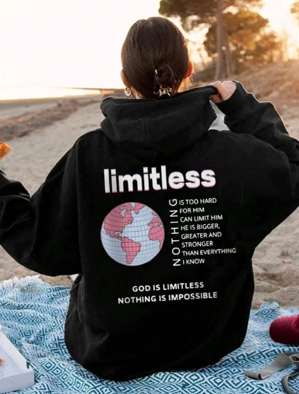 Gud er grænseløs intet er umuligt kvinde hættetrøje afslappet
