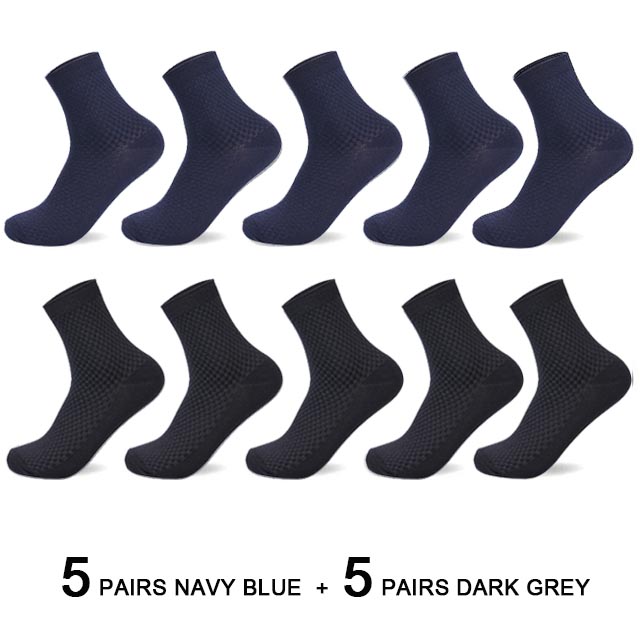 Bamboo Fiber Men Socks Business Breathable Male