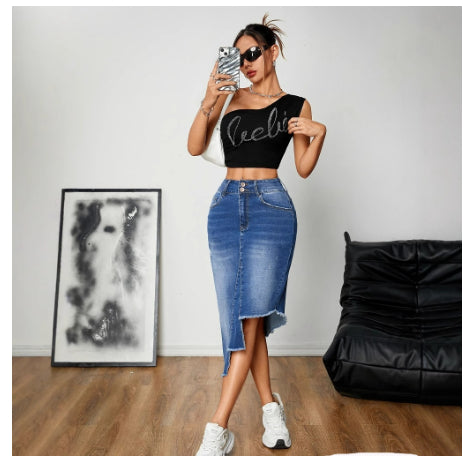 Sexet Denim Bodycon Nederdel til Kvinder