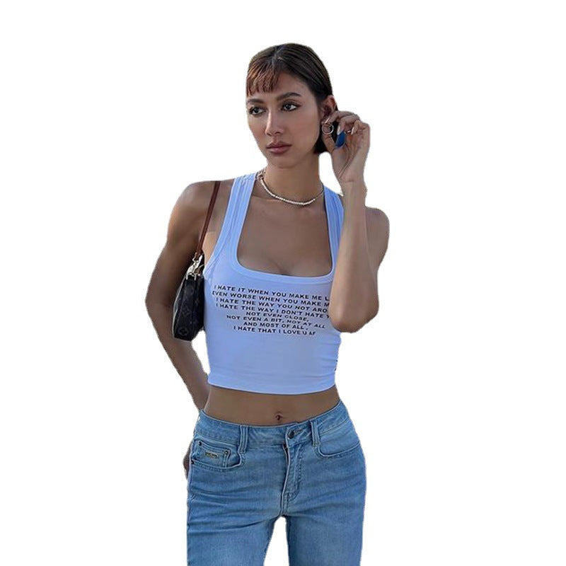 Knitted Tight-fitting Square-neck Shirt With Chest Bottom