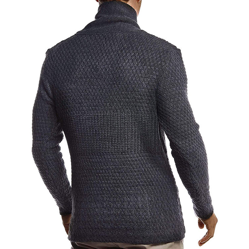 Mode ensfarvet langærmet strikjakke ny sweater