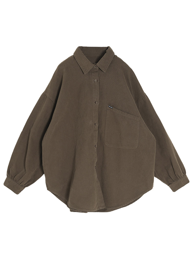 Womens Casual Loose-fitting Long-sleeve Blouse