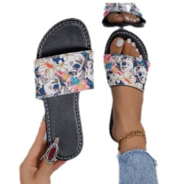 Women's Sandals Flat Color Matching