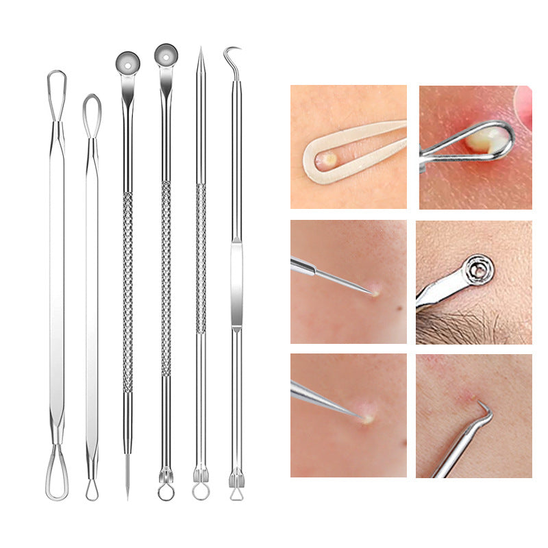 Pimple Pin 15-piece Set Cell Tweezer Acne Removing Blackhead Pincers