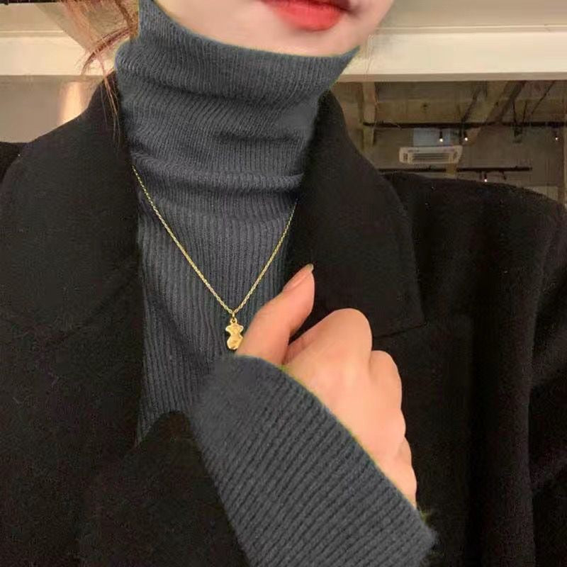 New Fallwinter High-neck Base Sweater With A Cozy Layered Look