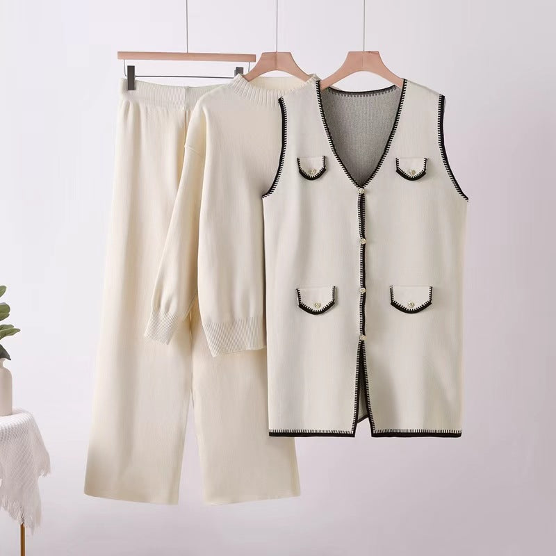 French-style Waistcoat Jacket Knitted Vest