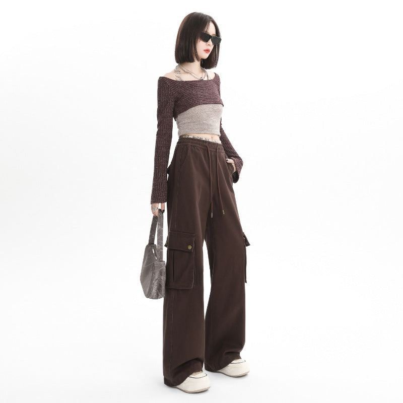Overalls Women's Casual Loose Straight-leg Wide-leg Pants