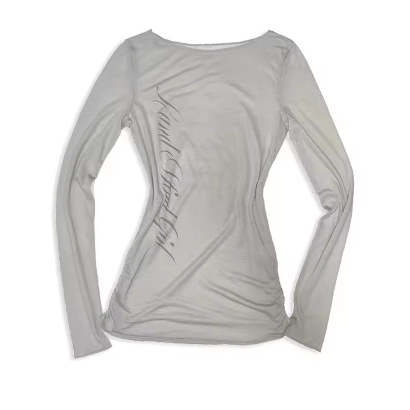 European And American Style Sexy All-matching Slim Long Sleeve Top Women