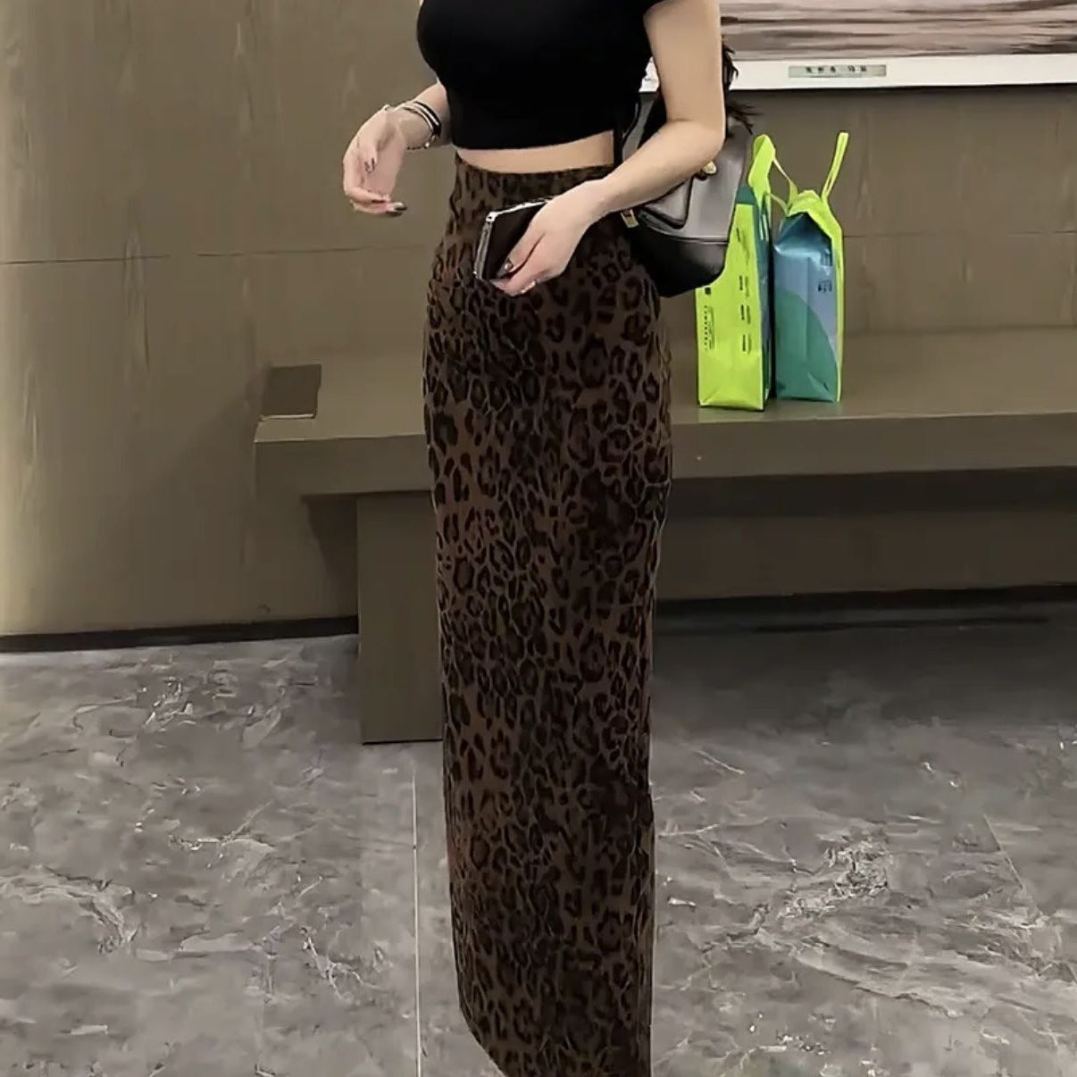 Sexy, Chic Leopard-print Skirt For Womenautumnwinter Style