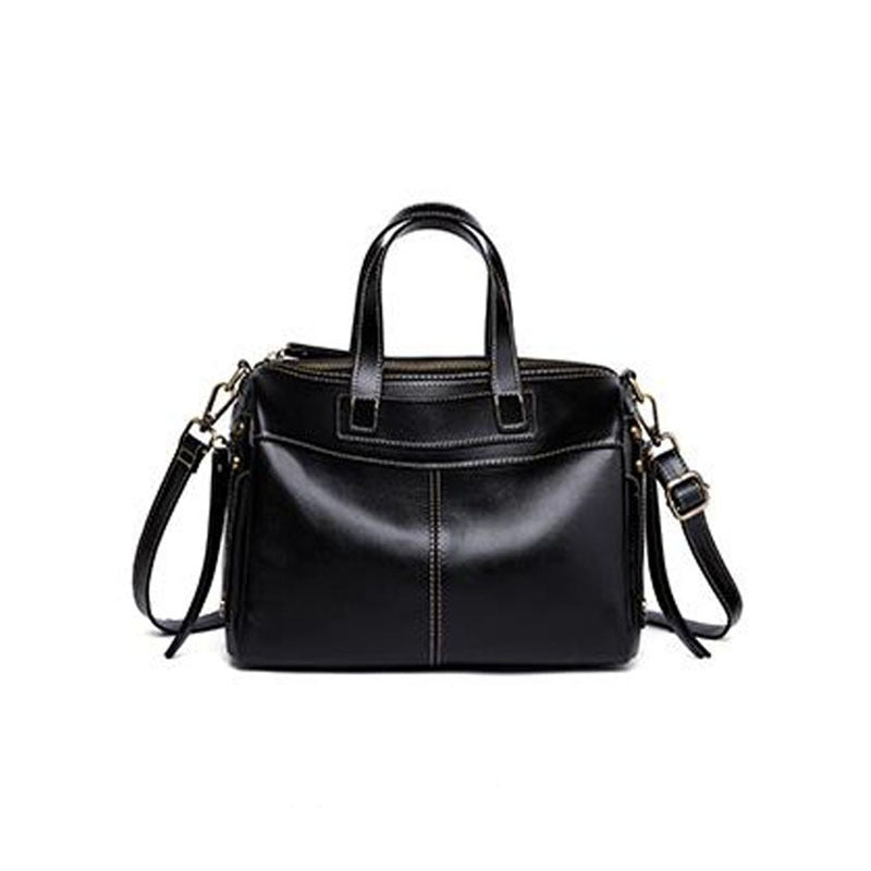 Large Capacity First Layer Cowhide Middle-aged Women's Shoulder Bag