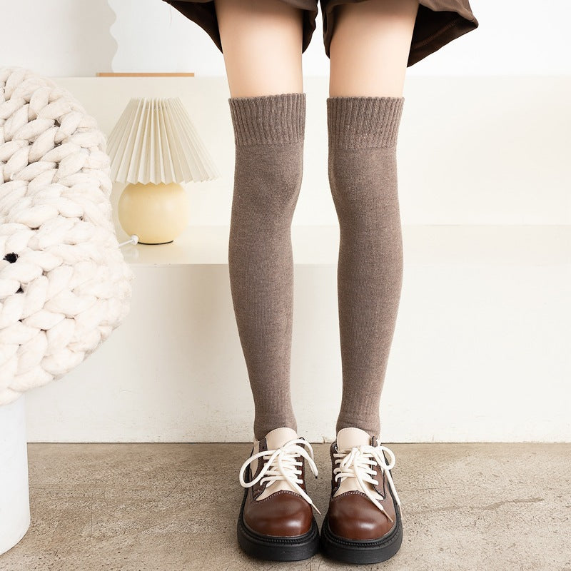Womens Winter Fleece-lined Extra-thick Over-the-knee Thermal Socks