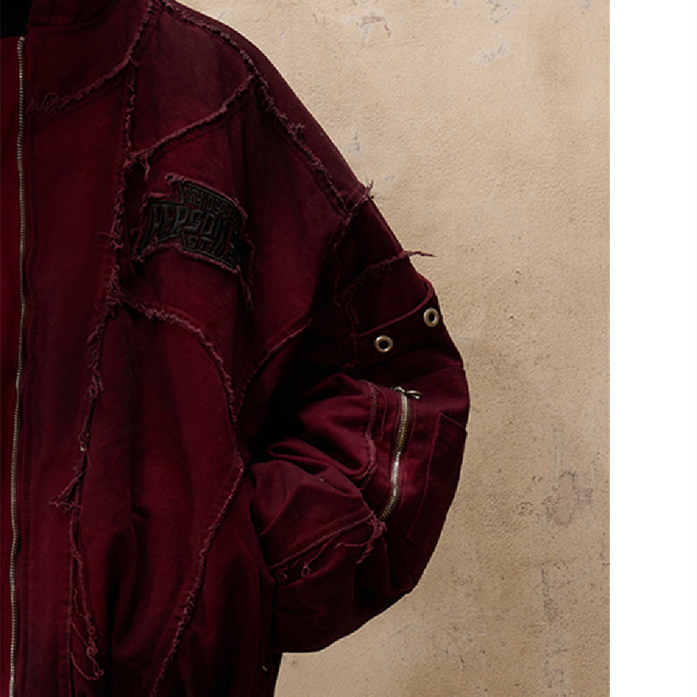 Carved, Ground Stained Hand Painted Hooded Cotton Jacket
