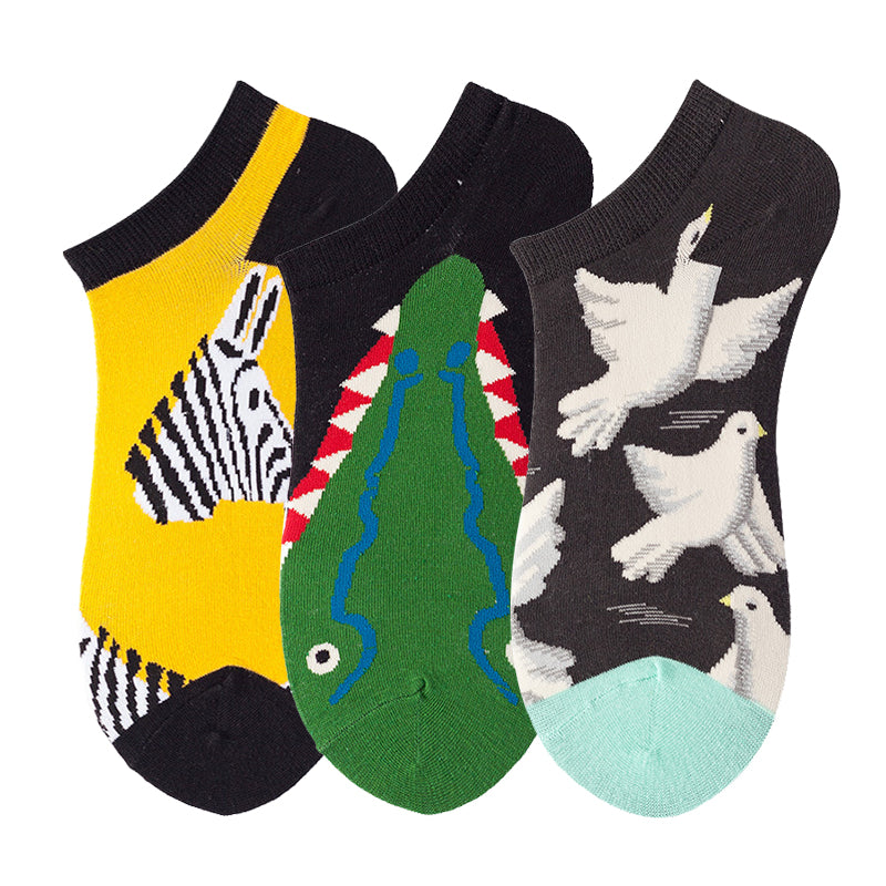Women's Shallow Mouth Oil Painting Avocado Socks