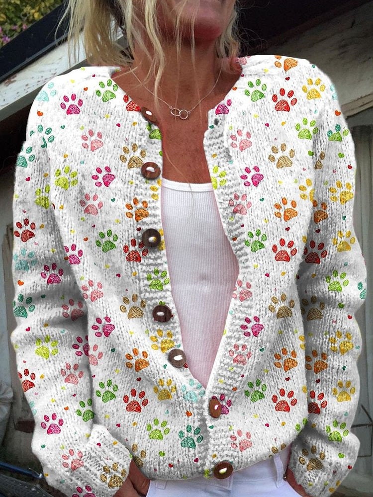 3D Digital Printing Cardigan Knitted Coat