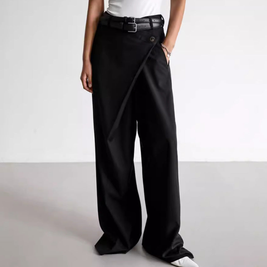 Design Casual Trousers Fashion Loose Temperament Wide Leg Pants Personality Commuter's All-matching European And American