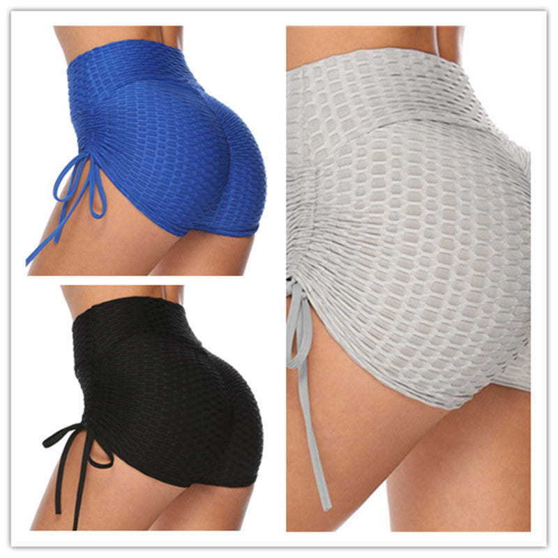 Amazon Jacquard Yoga Pants Hip Shorts Bandage Yoga Pants Bubble Pants