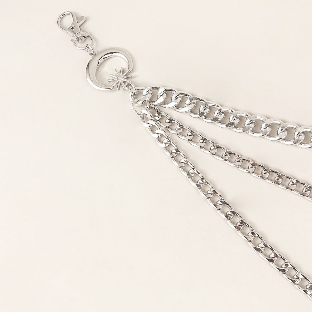 Personalized Waist Chain Moon Star Pendant Three-layer Metal Chain Slim European And American Cross-border Single Product Gold Versatile Corset