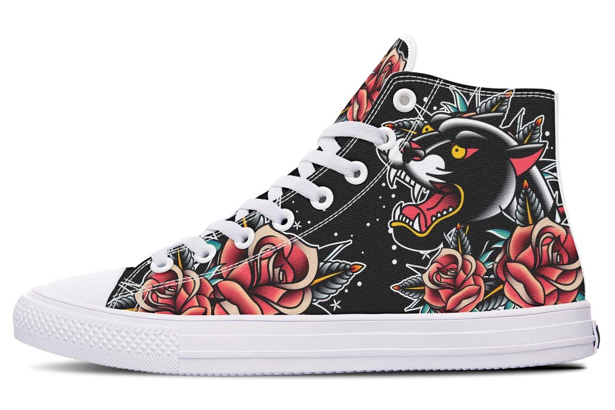 Men's And Women's Fashion Color Printing High-top Canvas Shoes