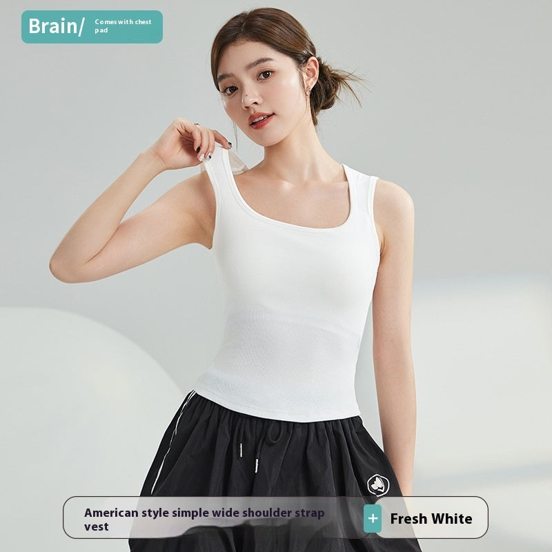 Sunderwear-free Vest Breast Holding Waist Cotton Feeling Antibacterial Breathable Outer Wear Underwear