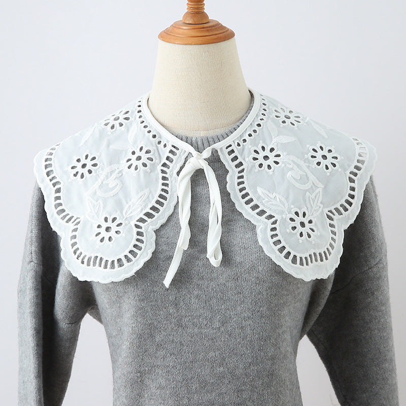 Embroidered Bow Tie Lace Bow Decorative Fake Collar