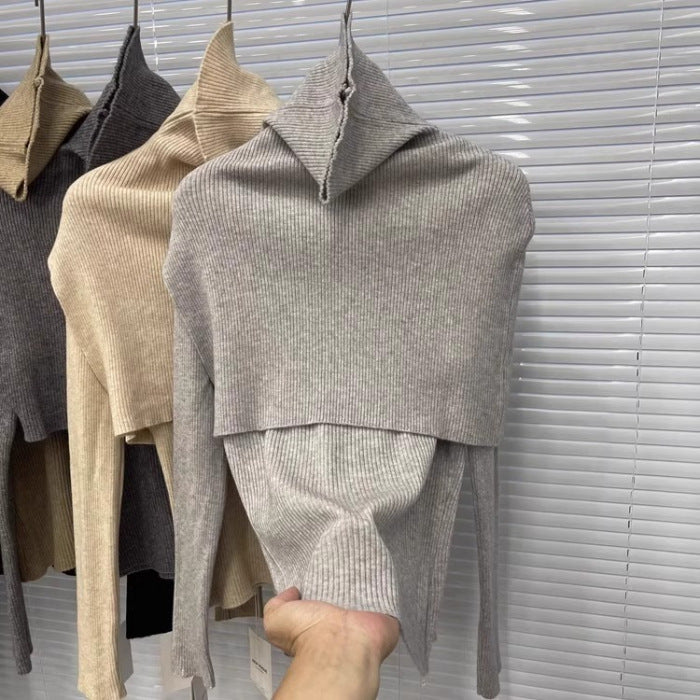 Korean Shawl Two-piece Sweater Women's Simple Graceful