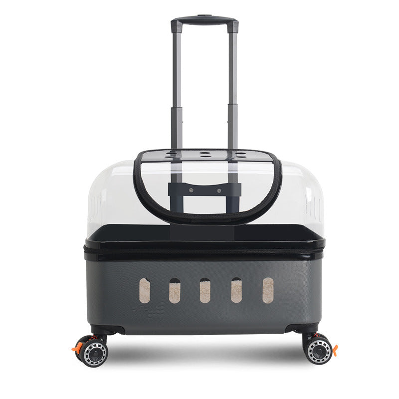 Cat Bag Pet Trolley Bag Outdoor Portable Universal Wheel Breathable Pull Rod Pet Box Large Capacity