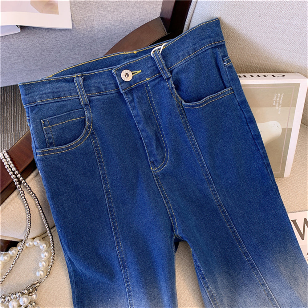 Design Sense Minority Fashion Denim Washed Denim Slimming Pants