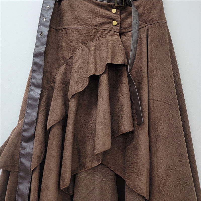 Personalized Hot Girl Style Irregular Deerskin Velvet Skirt