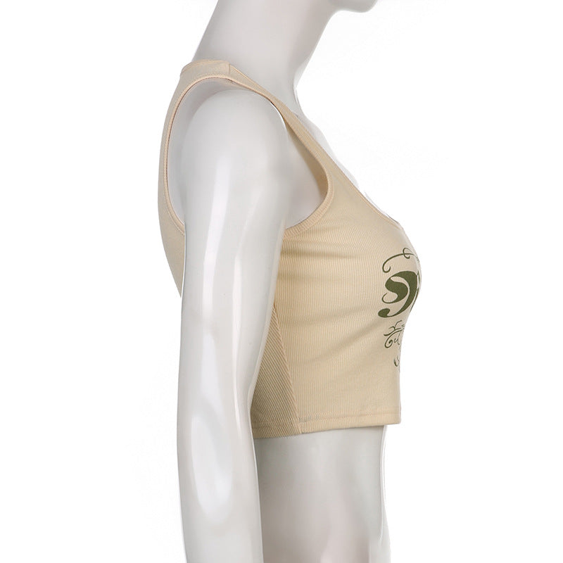 Fashion Printing Racerback Square Collar