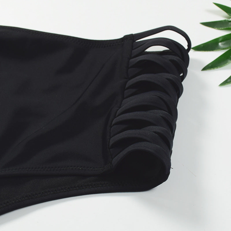Hollow Solid Color Women's Swimming Trunks
