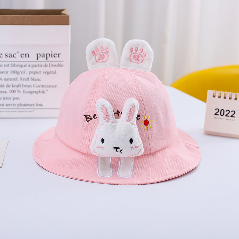 Cute Cartoon Bunny Cotton Wide-brimmed Pot Hat