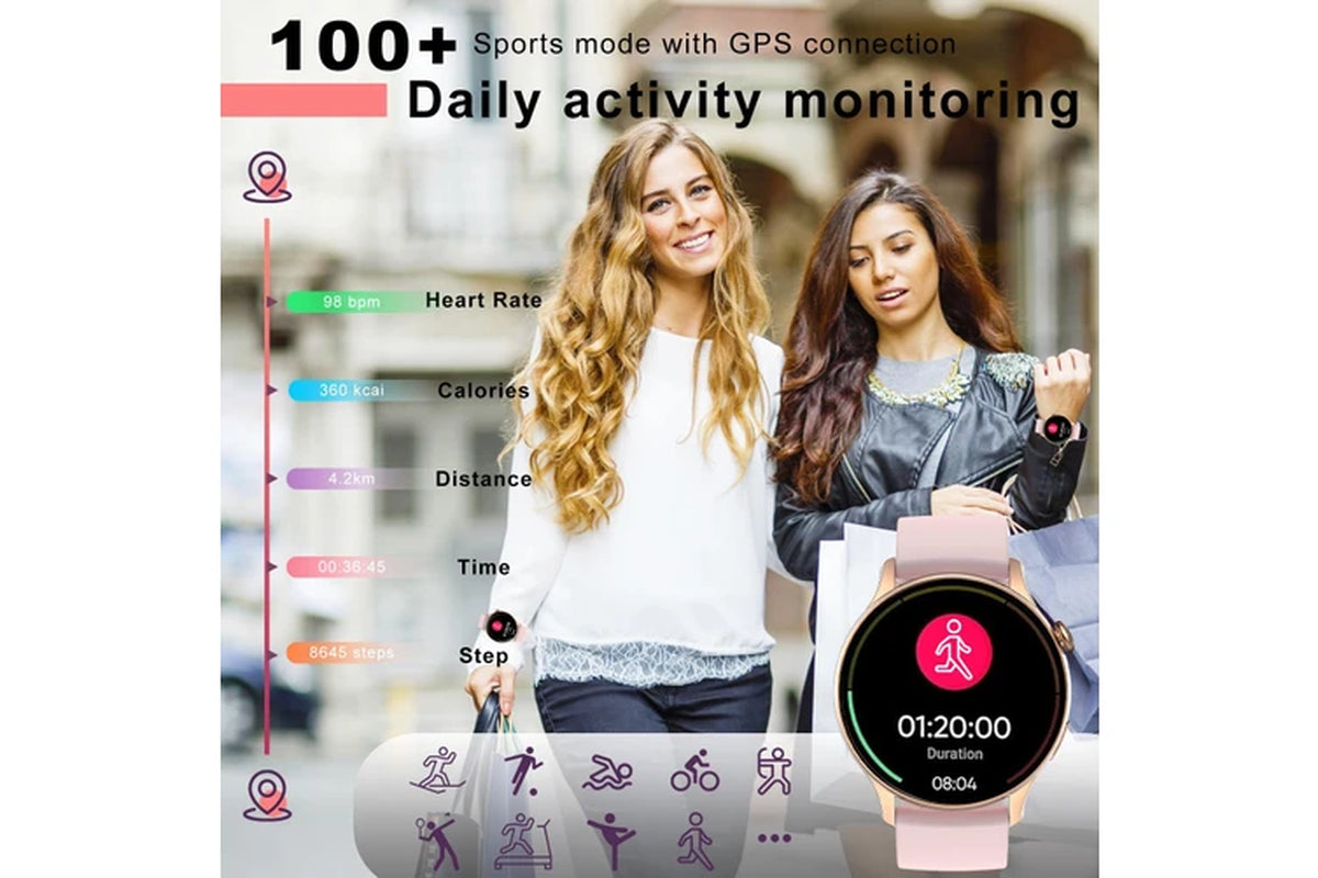 Smartwatch 1.43" AMOLED Health Monitor IP67 Waterproof Outdoor Watch Pink