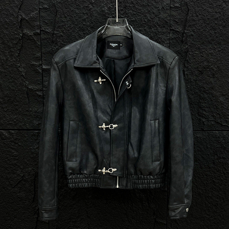 Niche Bad Boy Personality Men's Solid Color Coat